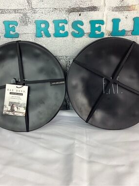8 New Rae Dunn "EAT" 100% Melamine Matte Black Dinner Plates Large 10"